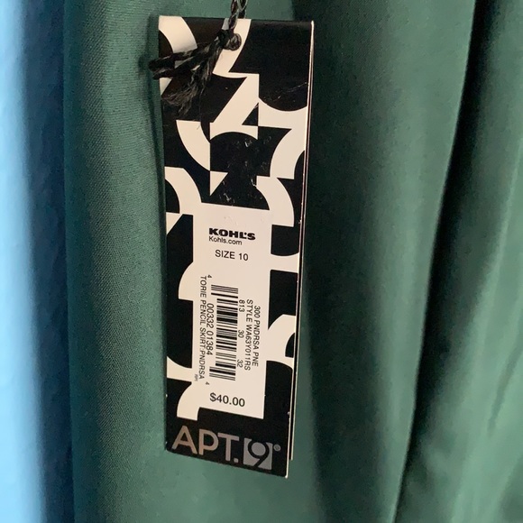 Apt 9 Pine Green Torie Pencil Skirt Size 10 - Picture 3 of 5